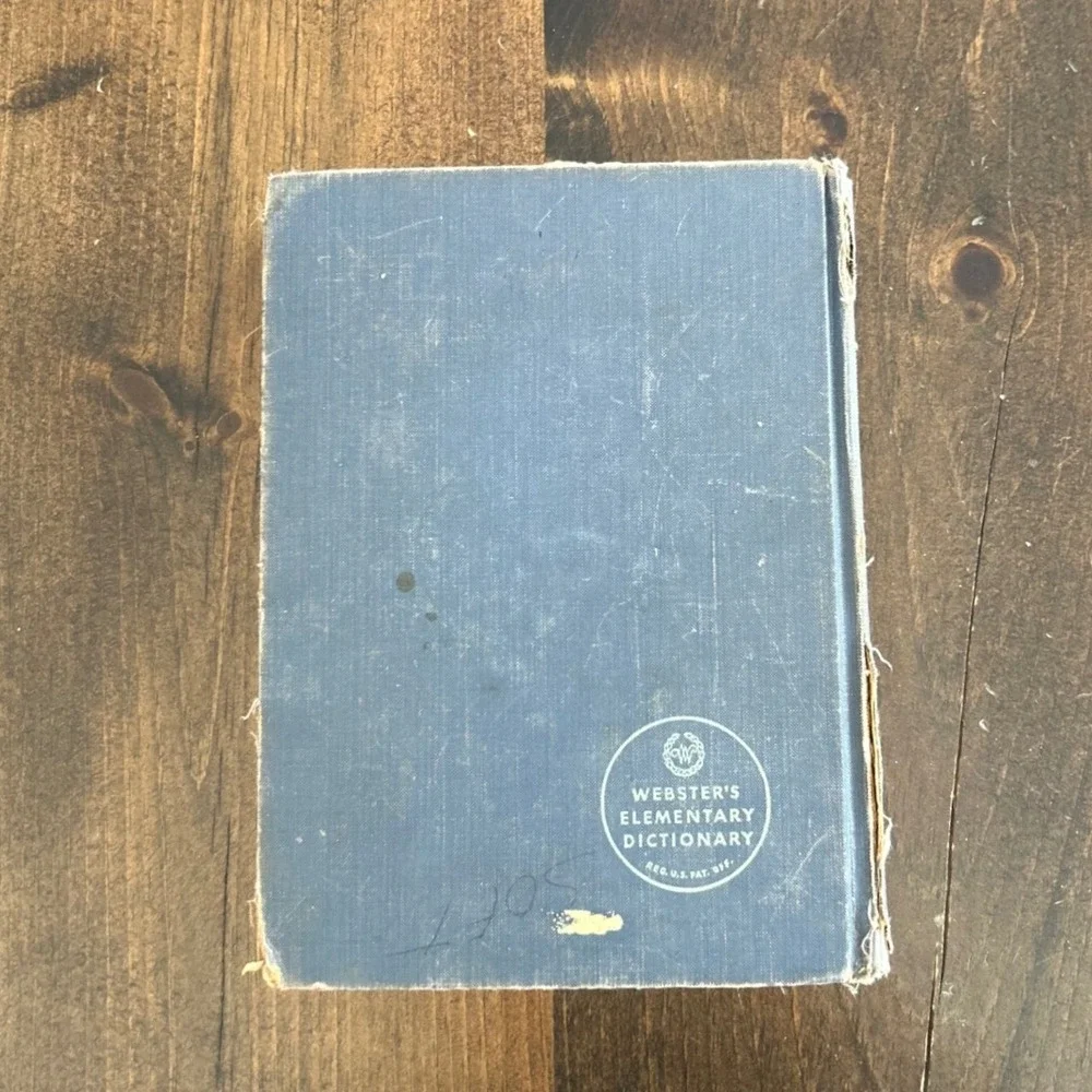Vintage Merriam Webster Elementary Dictionary Boys & Girls 1959 Blue Illustrated